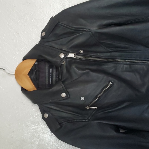 Wilsons Genuine Leather Moto Jacket In Black Size S - Picture 3 of 10